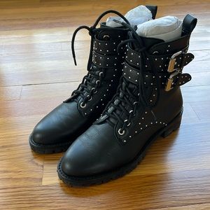 Rebecca Minkoff Jaiden stud black leather boots